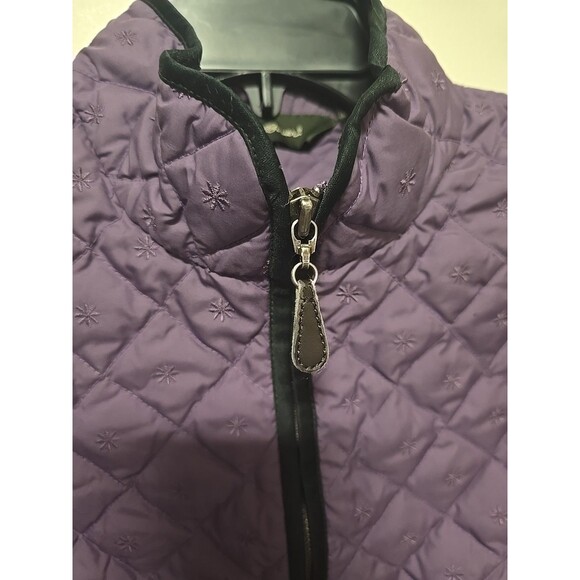 ! Eddie Bauer Jacket Womens L Purple Premium Goose Down Quilted Snap Light EB650 - Picture 7 of 10